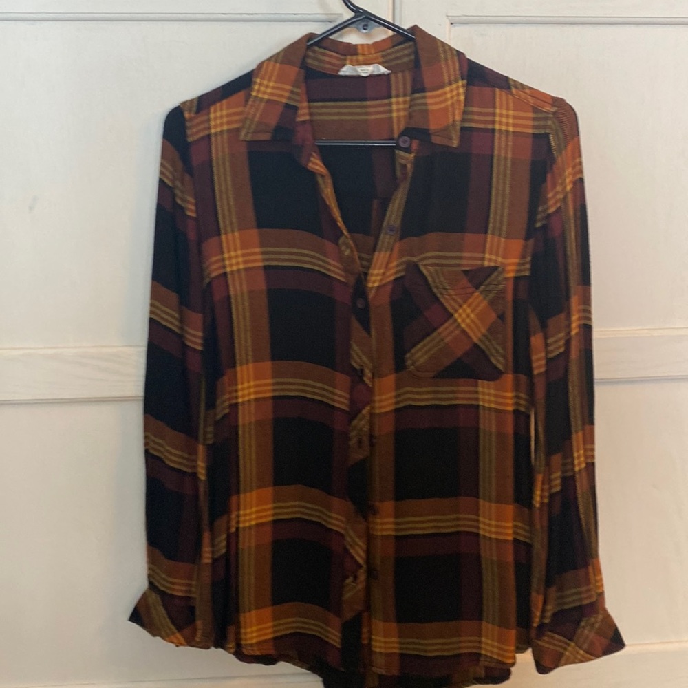 XS flannel top. Button all the way up.